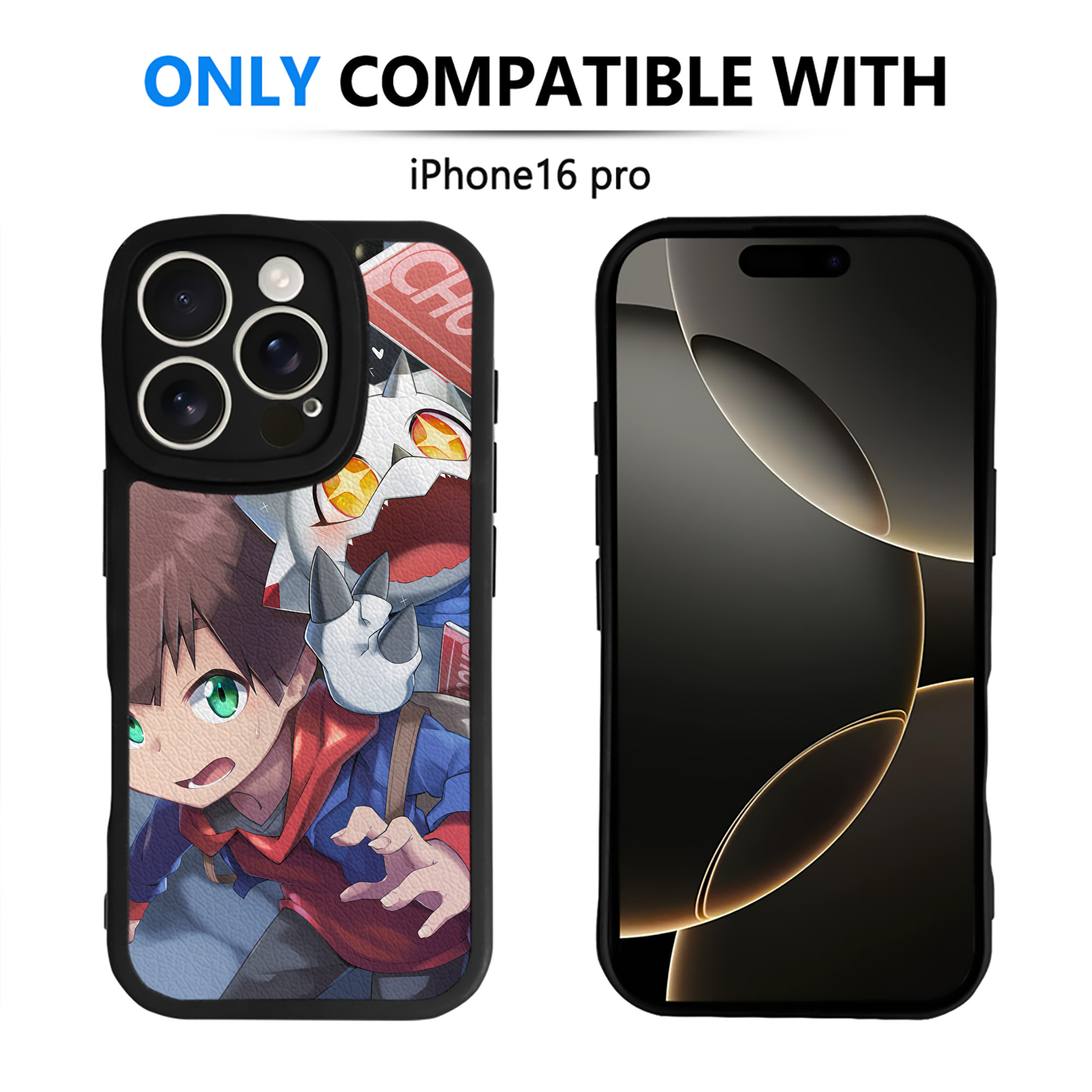 （画像用） Digimon デジタルモンスター/デジモン 【iPhone 16シリーズ対応】シリコンスマホケース（レザー調） 材質：シリコン